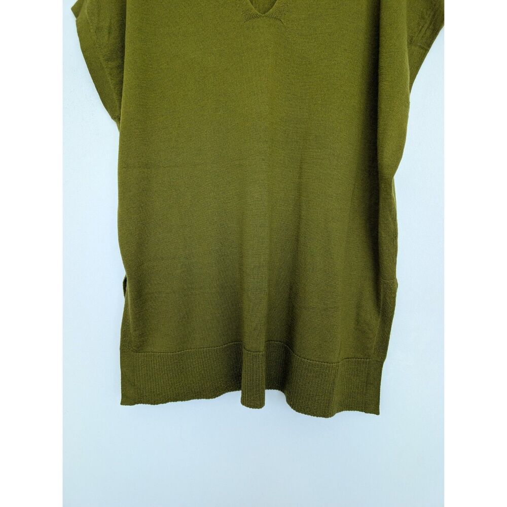 Eileen Fisher Merino Wool Italian Yarn V Neck Longline Sweater Tunic Vest Sz M - Picture 16 of 16